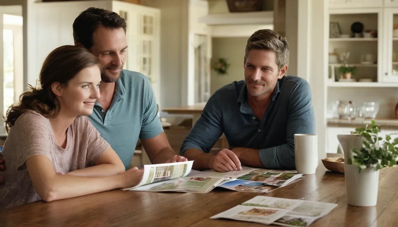 A family reviewing bathroom options at their kitchen table in the DISH area